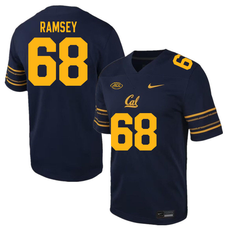 Men #68 Trent Ramsey California Golden Bears ACC Conference College Football Jerseys Stitched Sale-N